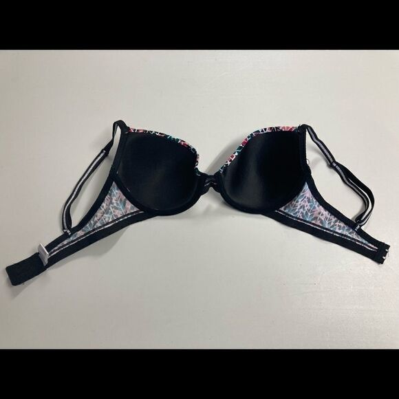 JUST BE, Women’s Geometric Bra, 34B, Black,‎ Green, Peach, Pink, Silver. - Picture 7 of 14